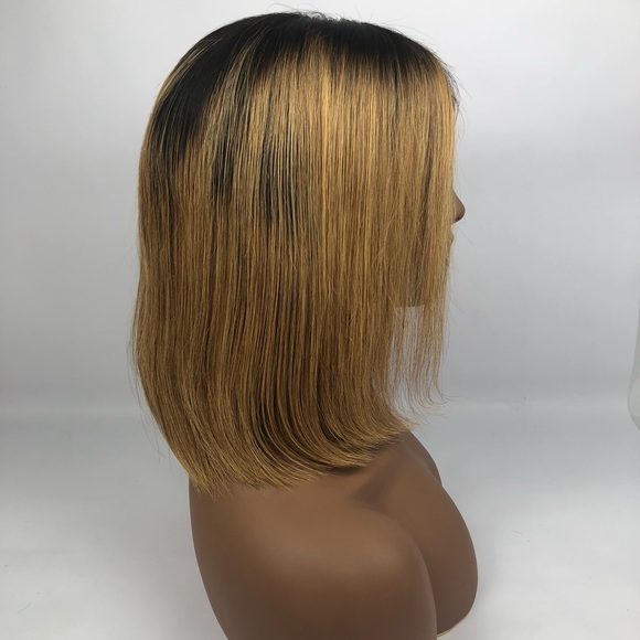 1B/27 Brazilian hair blunt cut bob lace front wig - Picture 8 of 8